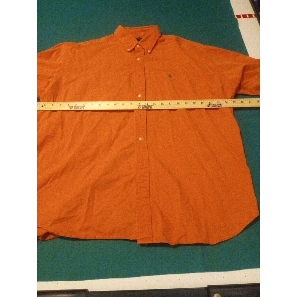 Polo Ralph Lauren Short Sleeve Button Down Shirt Orange Classic Sz 2XL